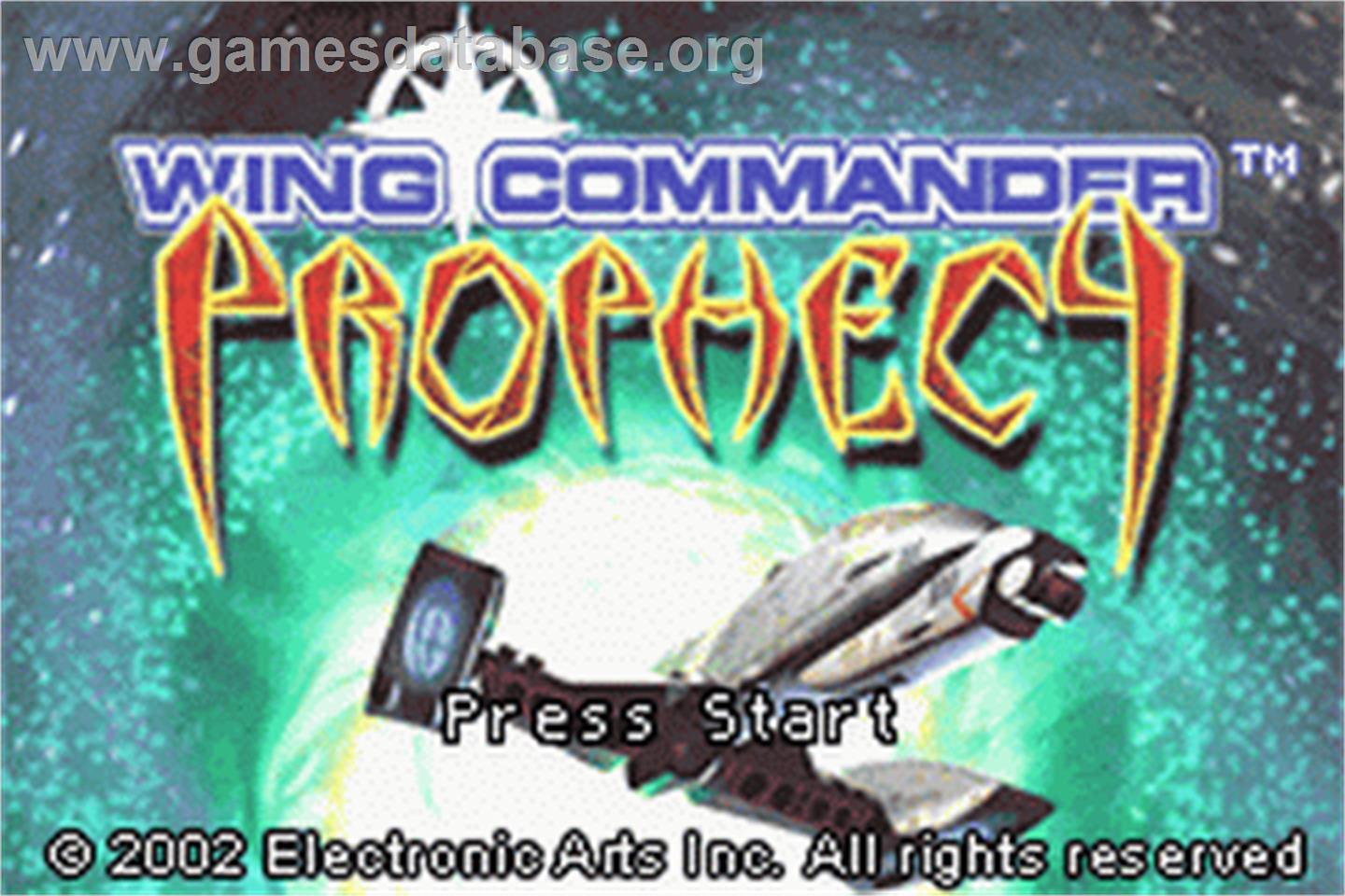 Wing Commander: Prophecy - Nintendo Game Boy Advance - Artwork - Title Screen