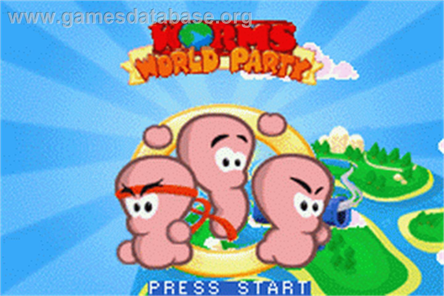 Worms World Party - Nintendo Game Boy Advance - Artwork - Title Screen