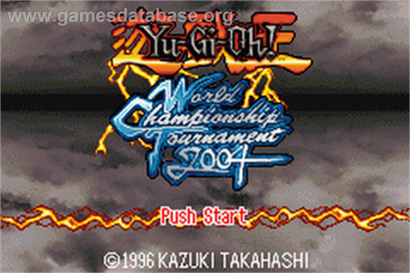 Yu-Gi-Oh! World Championship Tournament 2004 - Nintendo Game Boy Advance - Artwork - Title Screen