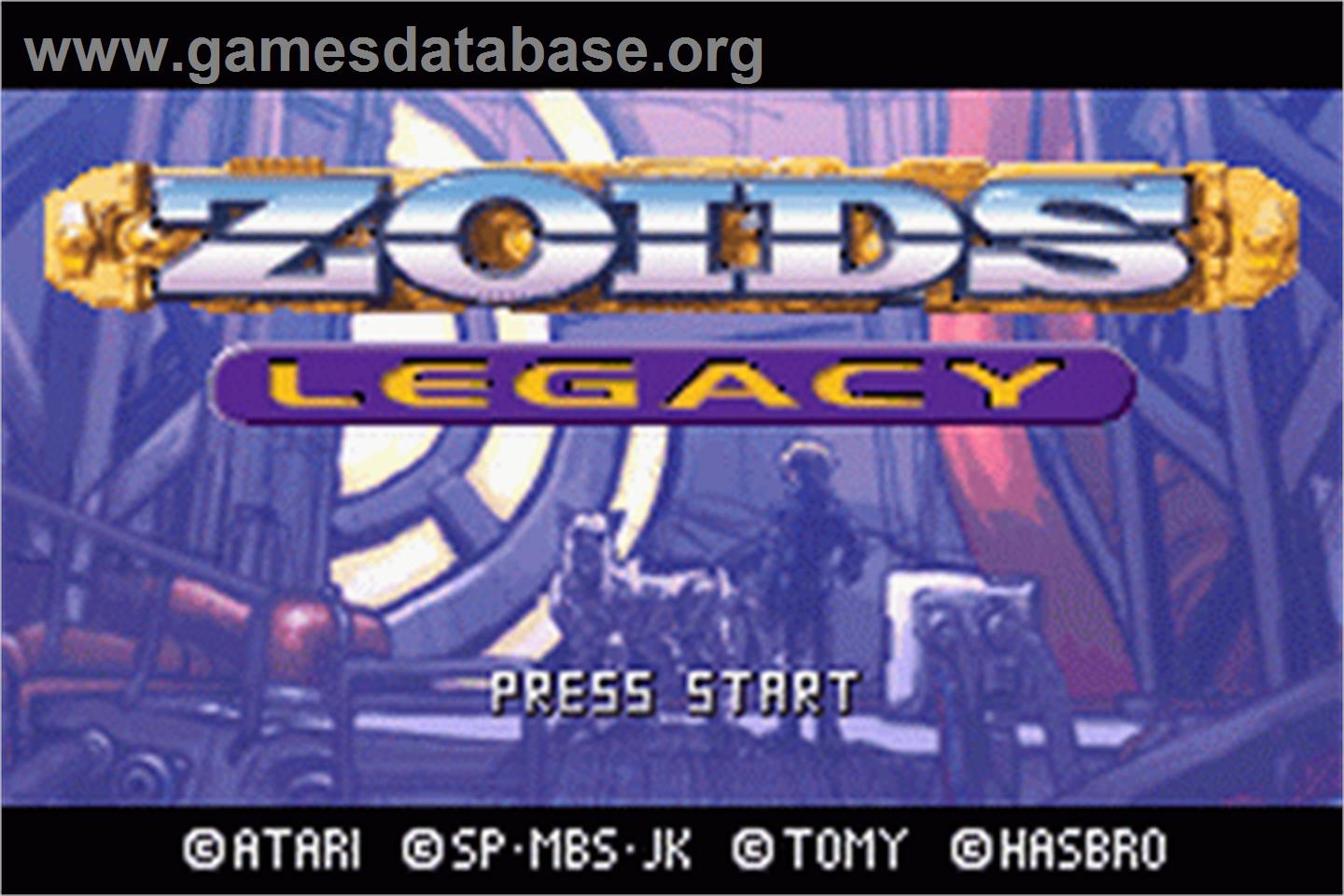 Zoids: Legacy - Nintendo Game Boy Advance - Artwork - Title Screen