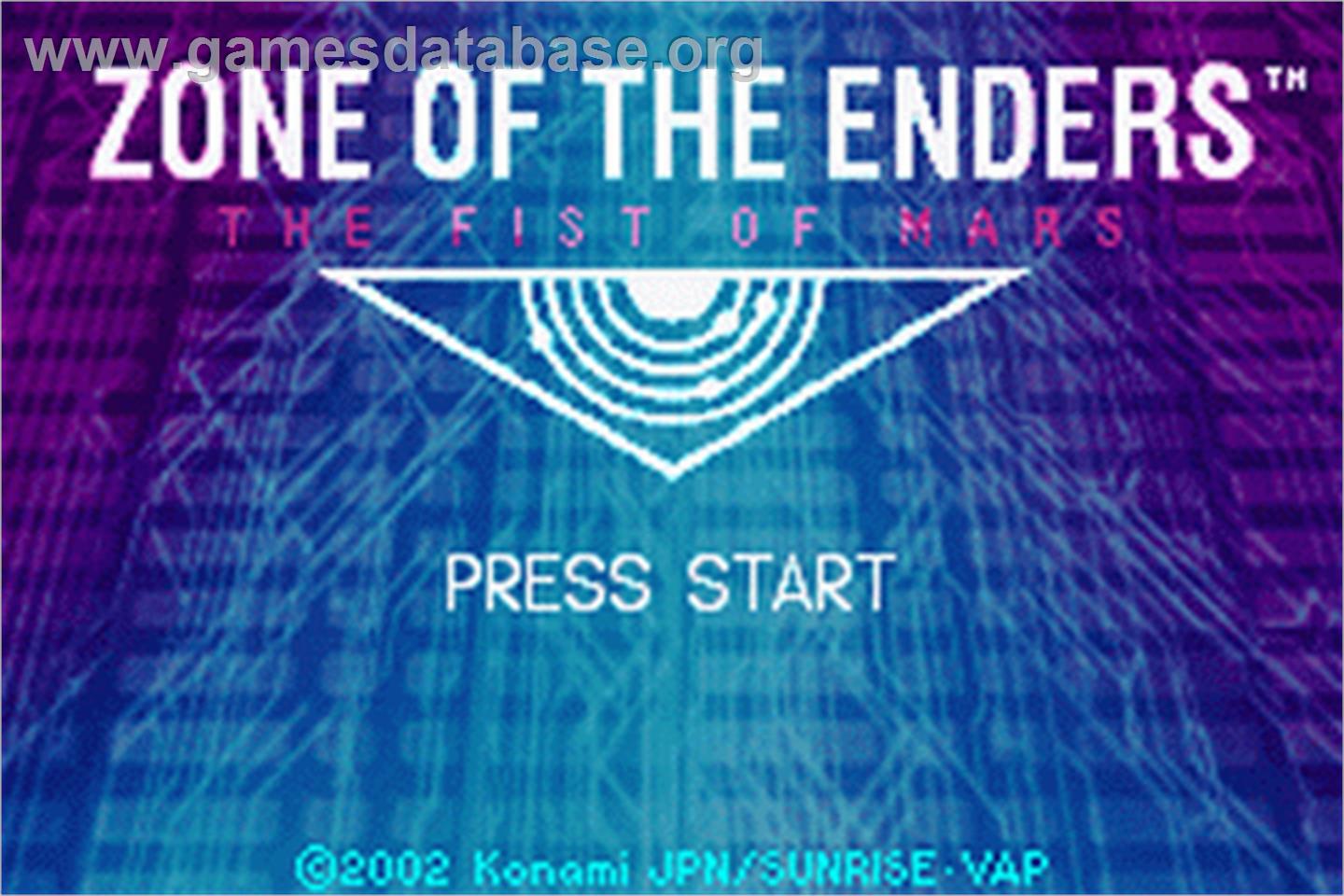 Zone of the Enders: The Fist of Mars - Nintendo Game Boy Advance - Artwork - Title Screen