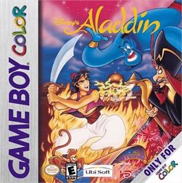 Box cover for Aladdin on the Nintendo Game Boy Color.
