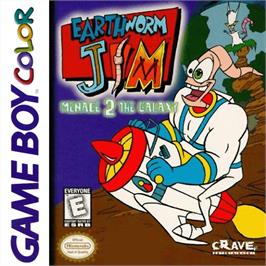 Box cover for Earthworm Jim: Menace 2 the Galaxy on the Nintendo Game Boy Color.