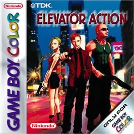 Box cover for Elevator Action on the Nintendo Game Boy Color.