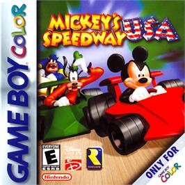 Box cover for Mickey's Speedway USA on the Nintendo Game Boy Color.