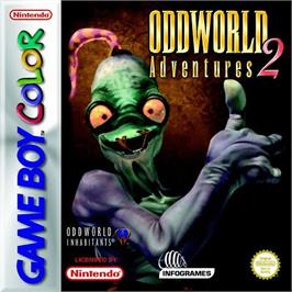Box cover for Oddworld: Adventures 2 on the Nintendo Game Boy Color.