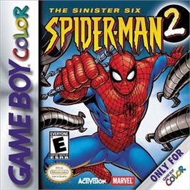Box cover for Spider-Man 2: The Sinister Six on the Nintendo Game Boy Color.
