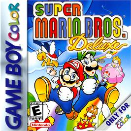 Box cover for Super Mario Bros. Deluxe on the Nintendo Game Boy Color.