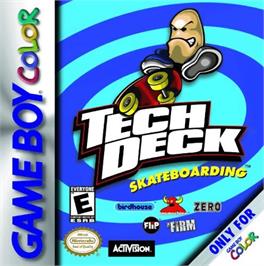 Box cover for Tech Deck Skateboarding on the Nintendo Game Boy Color.
