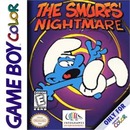 Box cover for The Smurfs Nightmare on the Nintendo Game Boy Color.