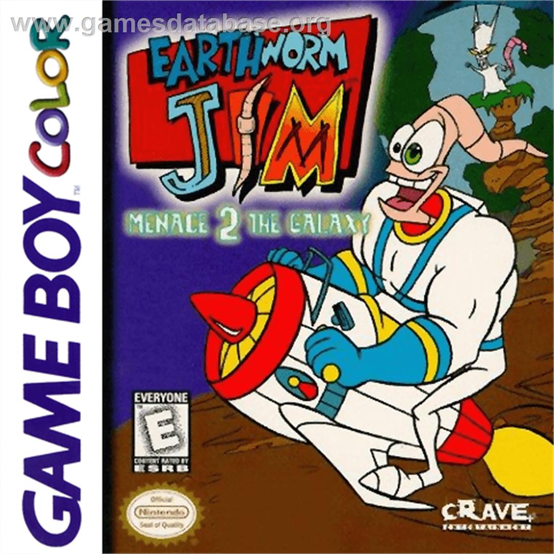 Earthworm Jim: Menace 2 the Galaxy - Nintendo Game Boy Color - Artwork - Box