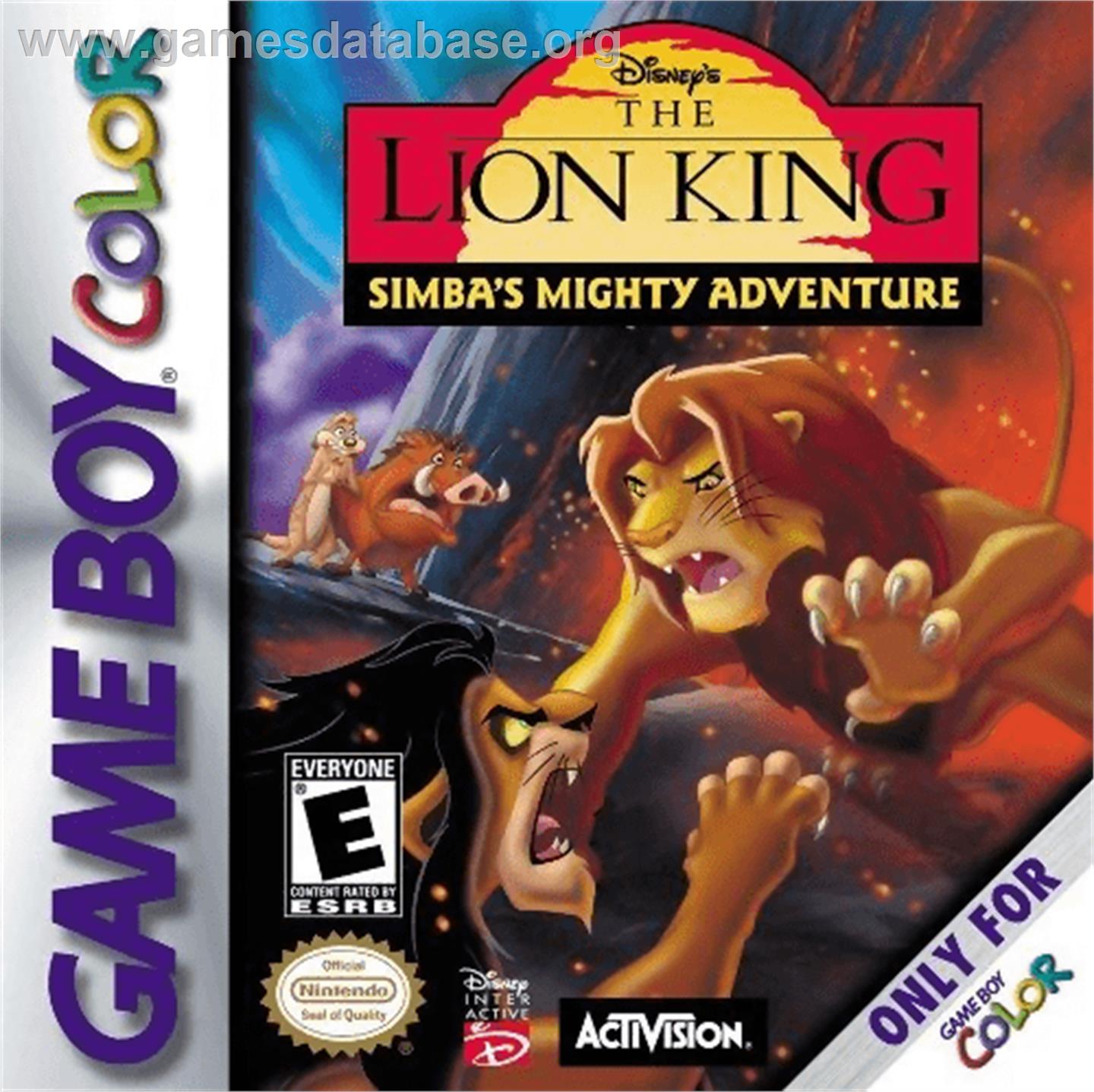 Lion King: Simba's Mighty Adventure - Nintendo Game Boy Color - Artwork - Box