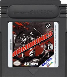 Cartridge artwork for Armorines: Project S.W.A.R.M. on the Nintendo Game Boy Color.