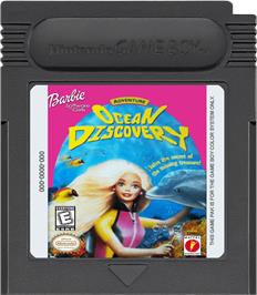 Cartridge artwork for Barbie's Ocean Discovery on the Nintendo Game Boy Color.