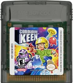 Cartridge artwork for Commander Keen on the Nintendo Game Boy Color.