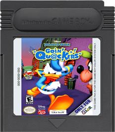 Cartridge artwork for Donald Duck: Goin' Quackers on the Nintendo Game Boy Color.