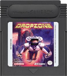 Cartridge artwork for Dropzone on the Nintendo Game Boy Color.