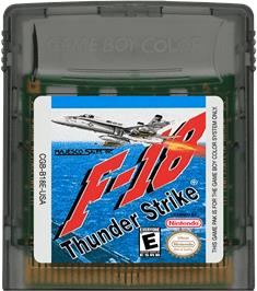 Cartridge artwork for F-18 Thunder Strike on the Nintendo Game Boy Color.