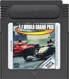 Cartridge artwork for F-1 World Grand Prix on the Nintendo Game Boy Color.