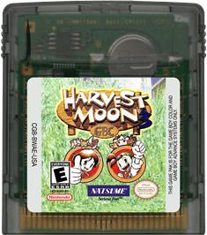 Cartridge artwork for Harvest Moon 3 GBC on the Nintendo Game Boy Color.