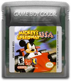 Cartridge artwork for Mickey's Speedway USA on the Nintendo Game Boy Color.
