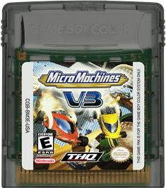 Cartridge artwork for Micro Machines V3 on the Nintendo Game Boy Color.