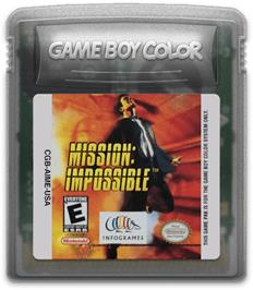 Cartridge artwork for Mission Impossible on the Nintendo Game Boy Color.