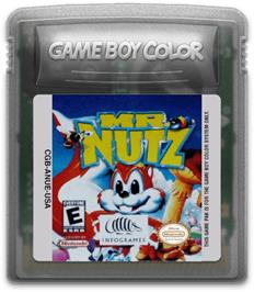 Cartridge artwork for Mr. Nutz on the Nintendo Game Boy Color.