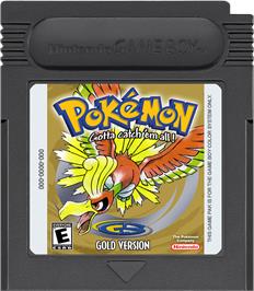 Cartridge artwork for Pokemon: Gold Version on the Nintendo Game Boy Color.