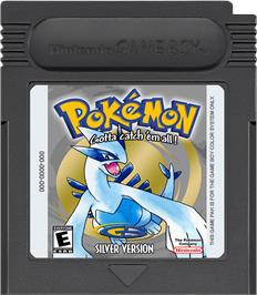 Cartridge artwork for Pokemon: Silver Version on the Nintendo Game Boy Color.