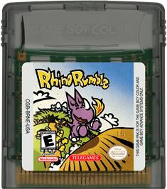 Cartridge artwork for Rhino Rumble on the Nintendo Game Boy Color.