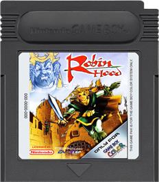 Cartridge artwork for Robin Hood on the Nintendo Game Boy Color.