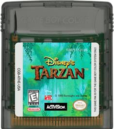 Cartridge artwork for Tarzan on the Nintendo Game Boy Color.