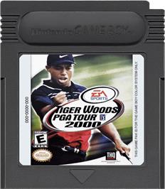 Cartridge artwork for Tiger Woods PGA Tour 2000 on the Nintendo Game Boy Color.