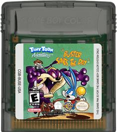 Cartridge artwork for Tiny Toon Adventures: Buster Saves the Day on the Nintendo Game Boy Color.