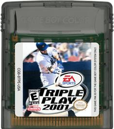 Cartridge artwork for Triple Play 2001 on the Nintendo Game Boy Color.