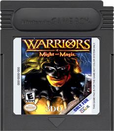 Cartridge artwork for Warriors of Might and Magic on the Nintendo Game Boy Color.