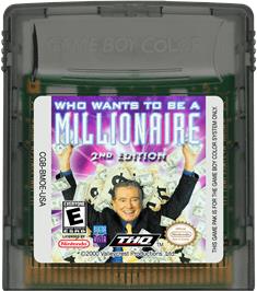 Cartridge artwork for Who Wants To Be A Millionaire? on the Nintendo Game Boy Color.