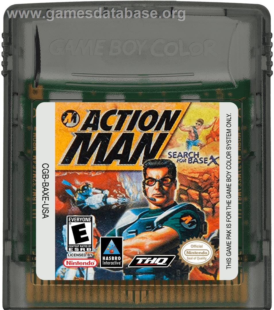Action Man - Search for Base X - Nintendo Game Boy Color - Artwork - Cartridge