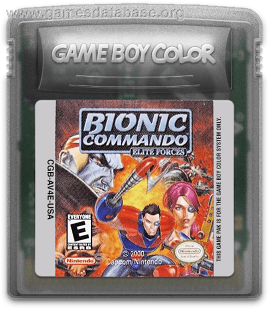 Bionic Commando: Elite Forces - Nintendo Game Boy Color - Artwork - Cartridge