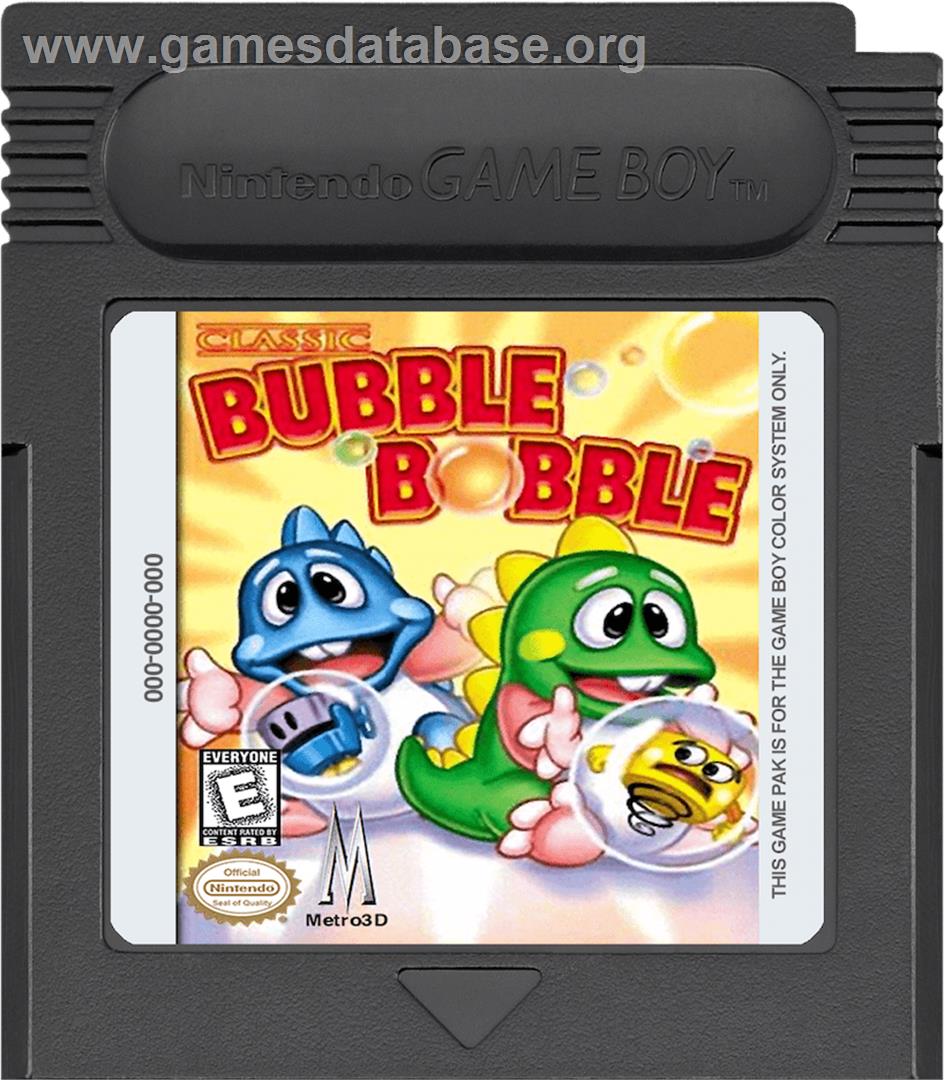 Bubble Bobble Classic - Nintendo Game Boy Color - Artwork - Cartridge