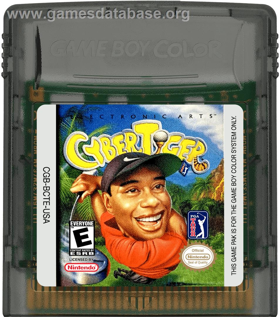 Cyber Tiger Woods Golf - Nintendo Game Boy Color - Artwork - Cartridge