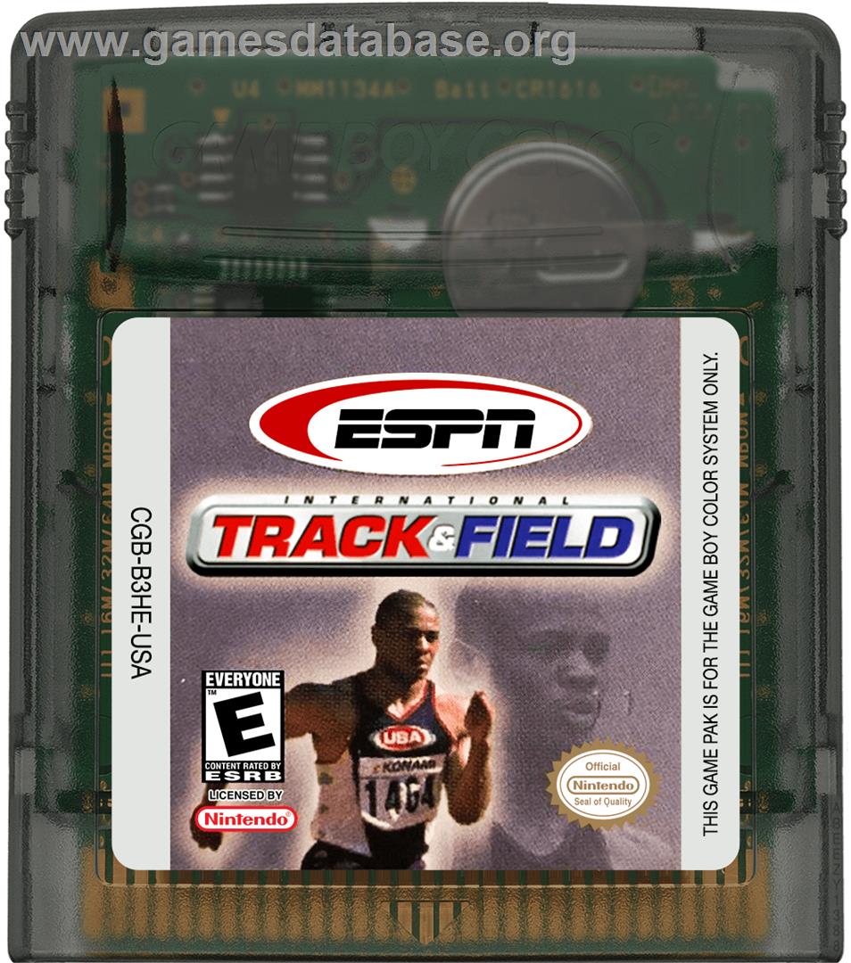 ESPN International Track & Field - Nintendo Game Boy Color - Artwork - Cartridge