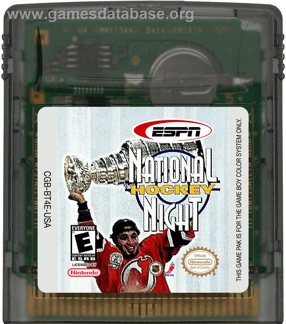 ESPN National Hockey Night - Nintendo Game Boy Color - Artwork - Cartridge