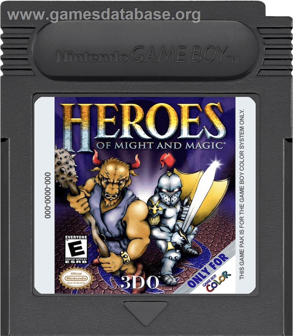 Heroes of Might and Magic - Nintendo Game Boy Color - Artwork - Cartridge