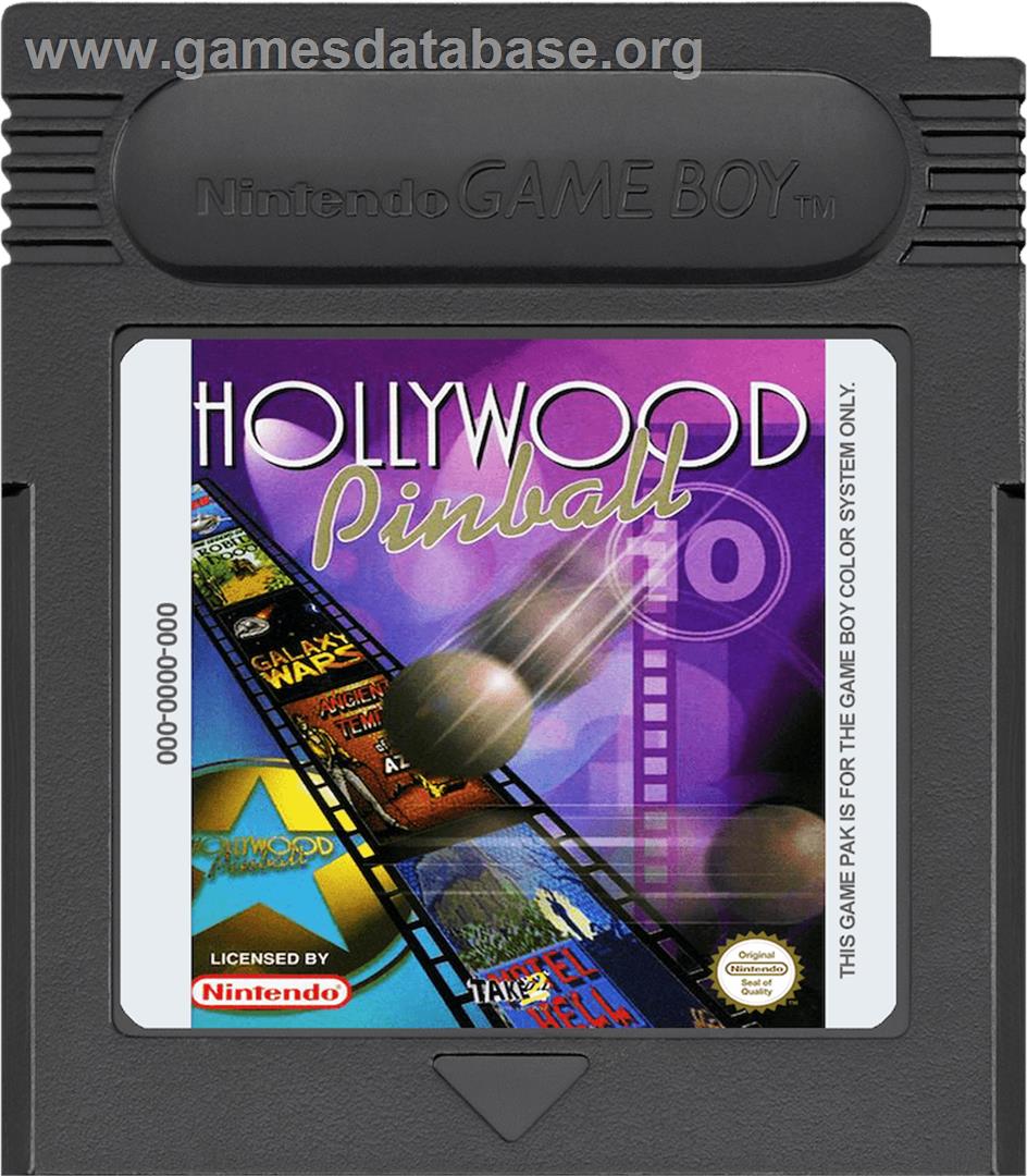 Hollywood Pinball - Nintendo Game Boy Color - Artwork - Cartridge