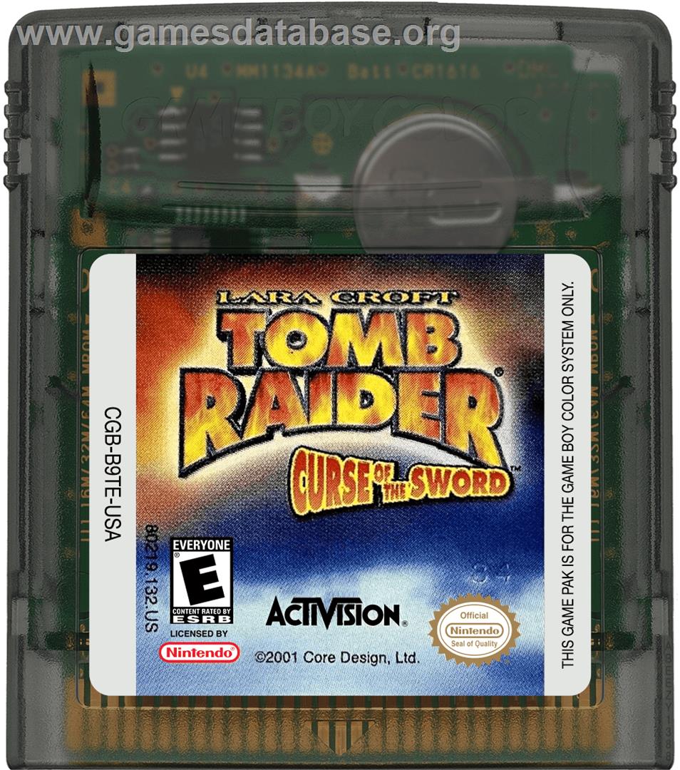 Lara Croft Tomb Raider: Curse of the Sword - Nintendo Game Boy Color - Artwork - Cartridge