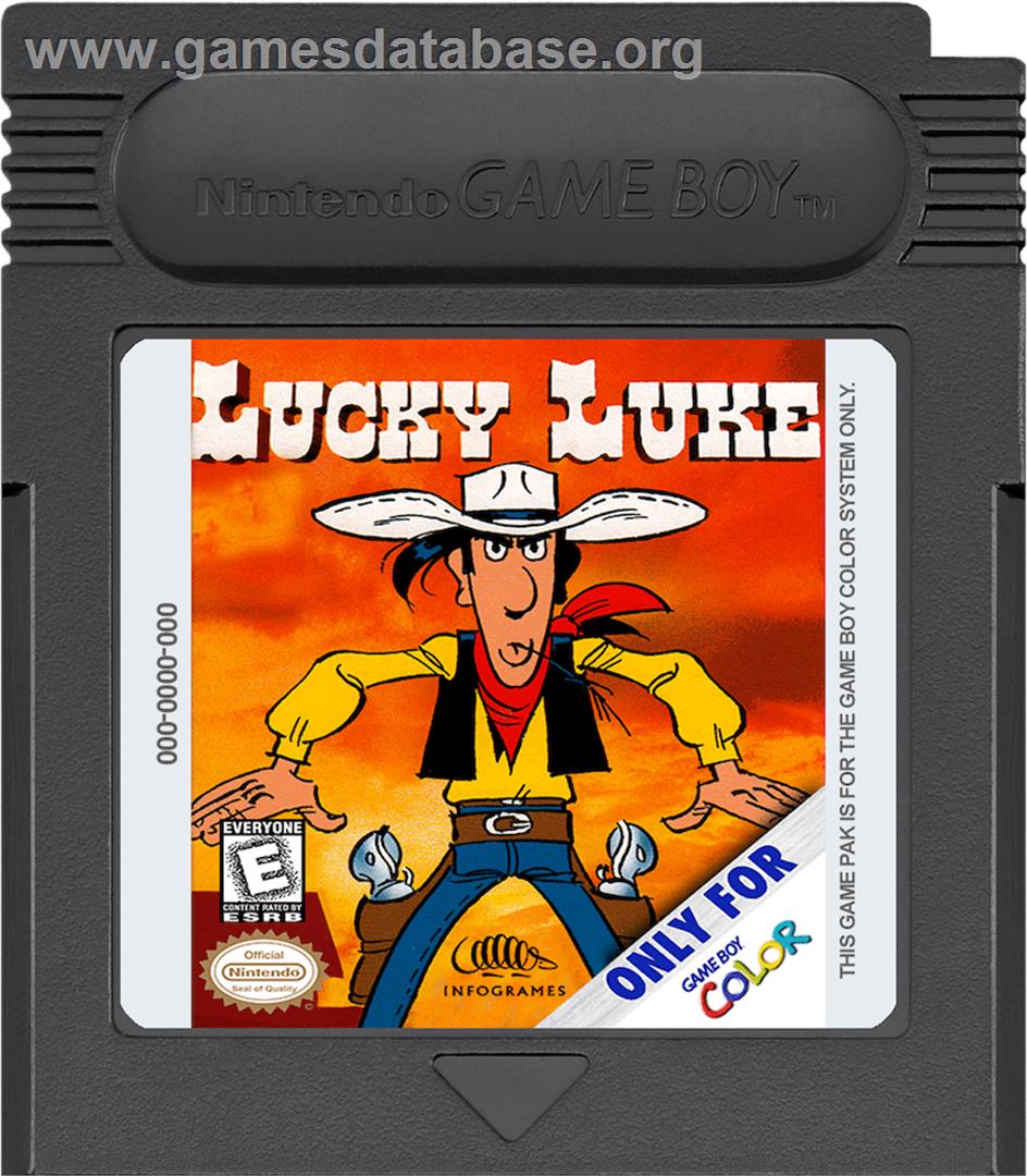 Lucky Luke: Desperado Train - Nintendo Game Boy Color - Artwork - Cartridge