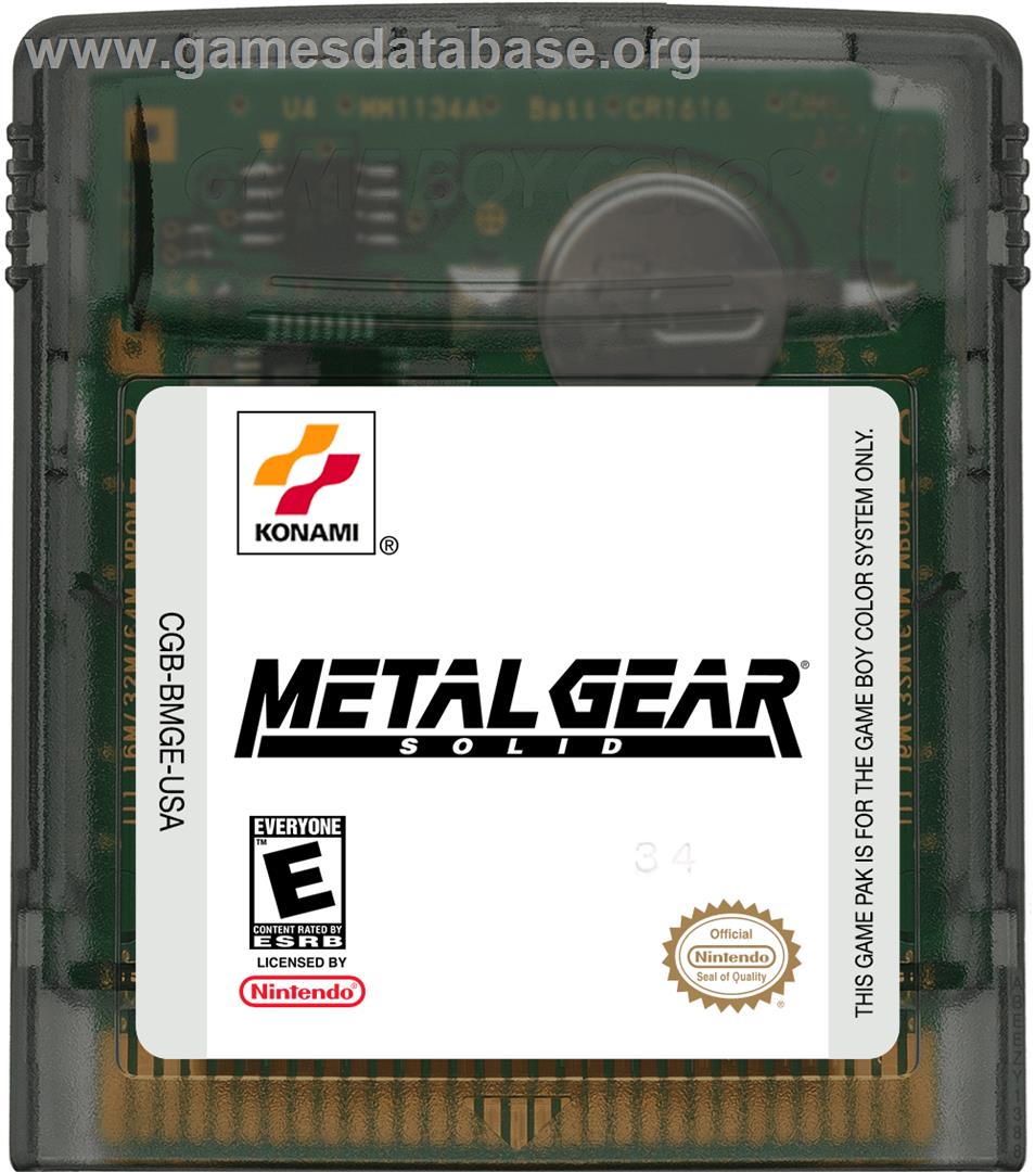Metal Gear Solid - Nintendo Game Boy Color - Artwork - Cartridge