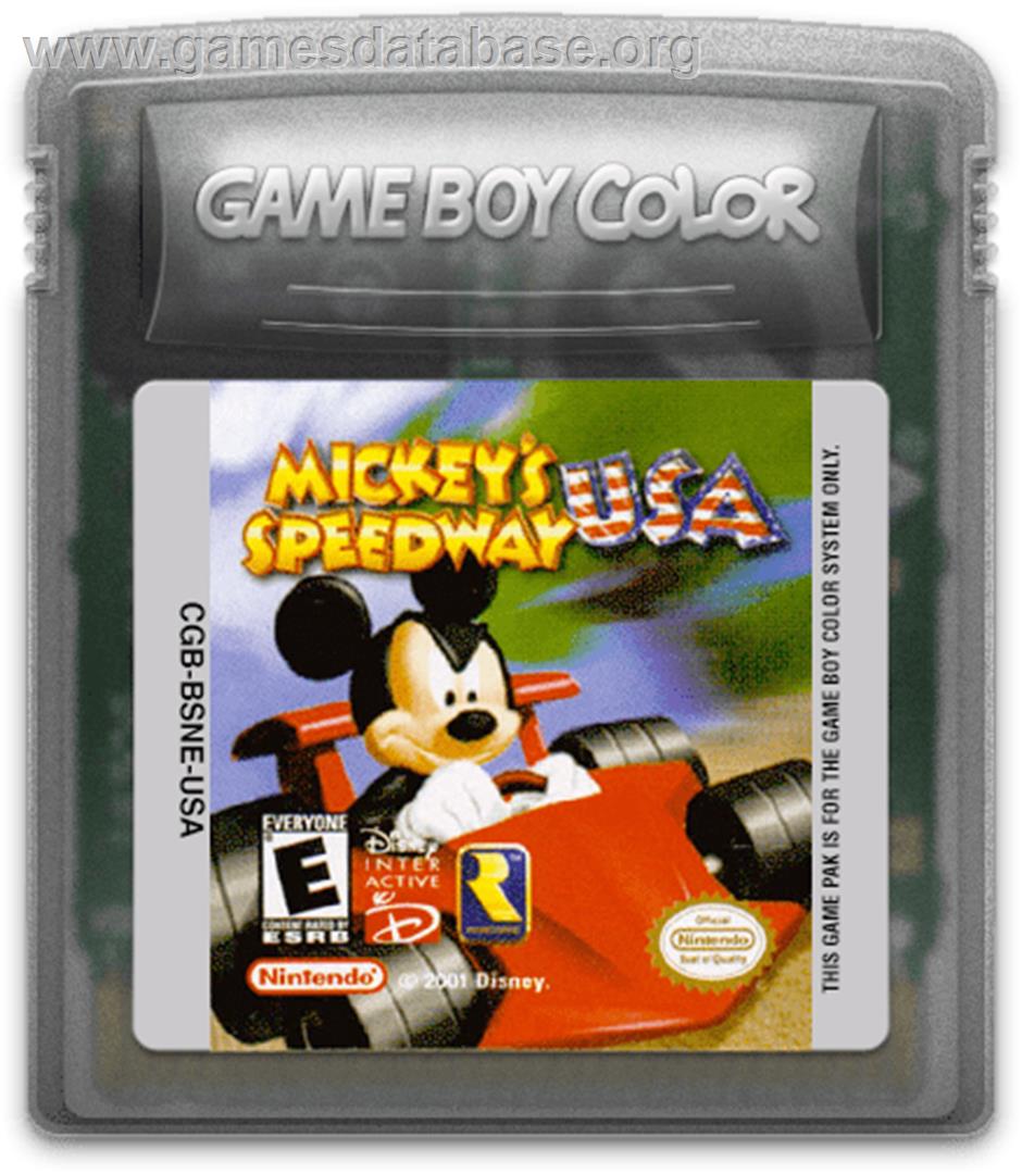Mickey's Speedway USA - Nintendo Game Boy Color - Artwork - Cartridge